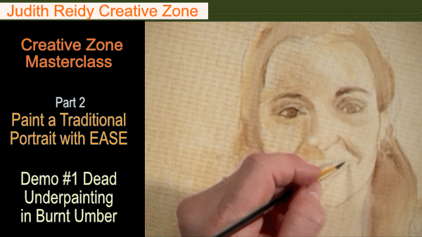 Poster Part 2 Demo 1 Dead Underpainting For Maralee Portrait on Yellow Ochre_600 Portrat Dead Underpainting